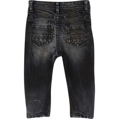 Mini boys dark wash twist seam skinny jeans